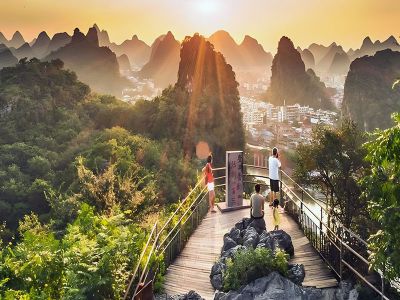 Folded Brocade Hill Diecai in Guilin Guangxi