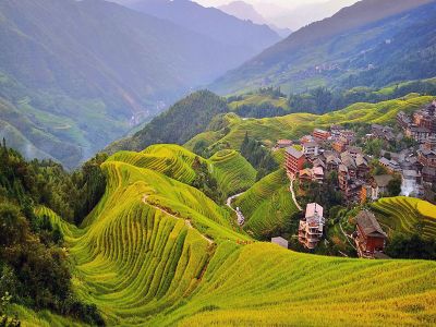 Longji Rice Terraces in Longsheng Guilin Guangxi