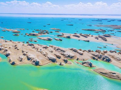 Ursuit Wusute Water Yadan National Geological Park in Haixi Qinghai